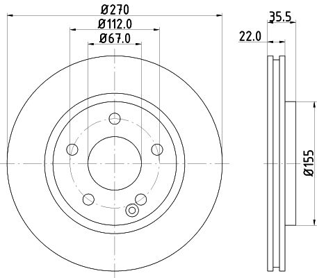 HELLA PAGID Тормозной диск 8DD 355 110-231